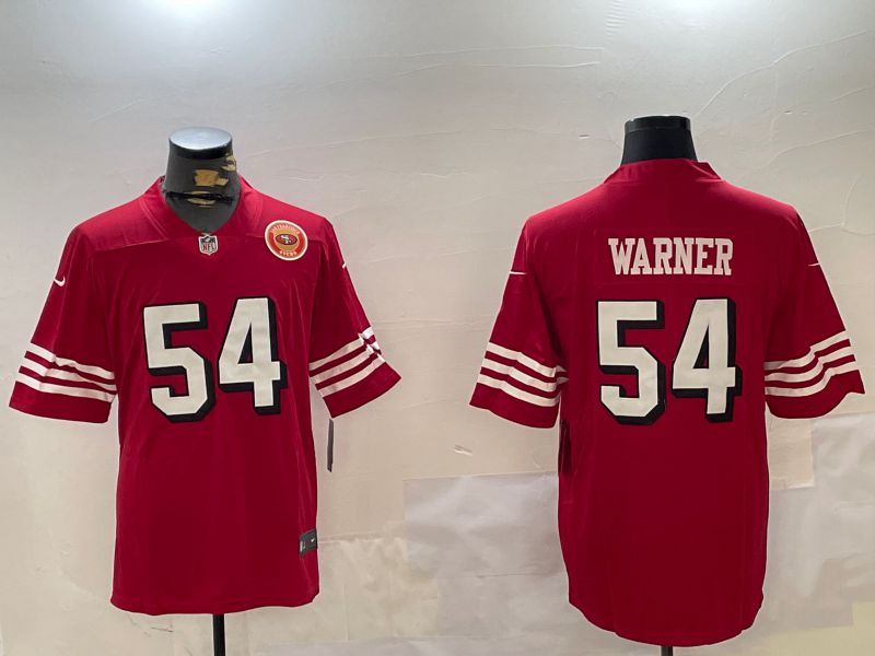 Men San Francisco 49ers #54 Warner Red Throwback 2024 Nike Limited NFL Jersey style 6->pittsburgh pirates->MLB Jersey